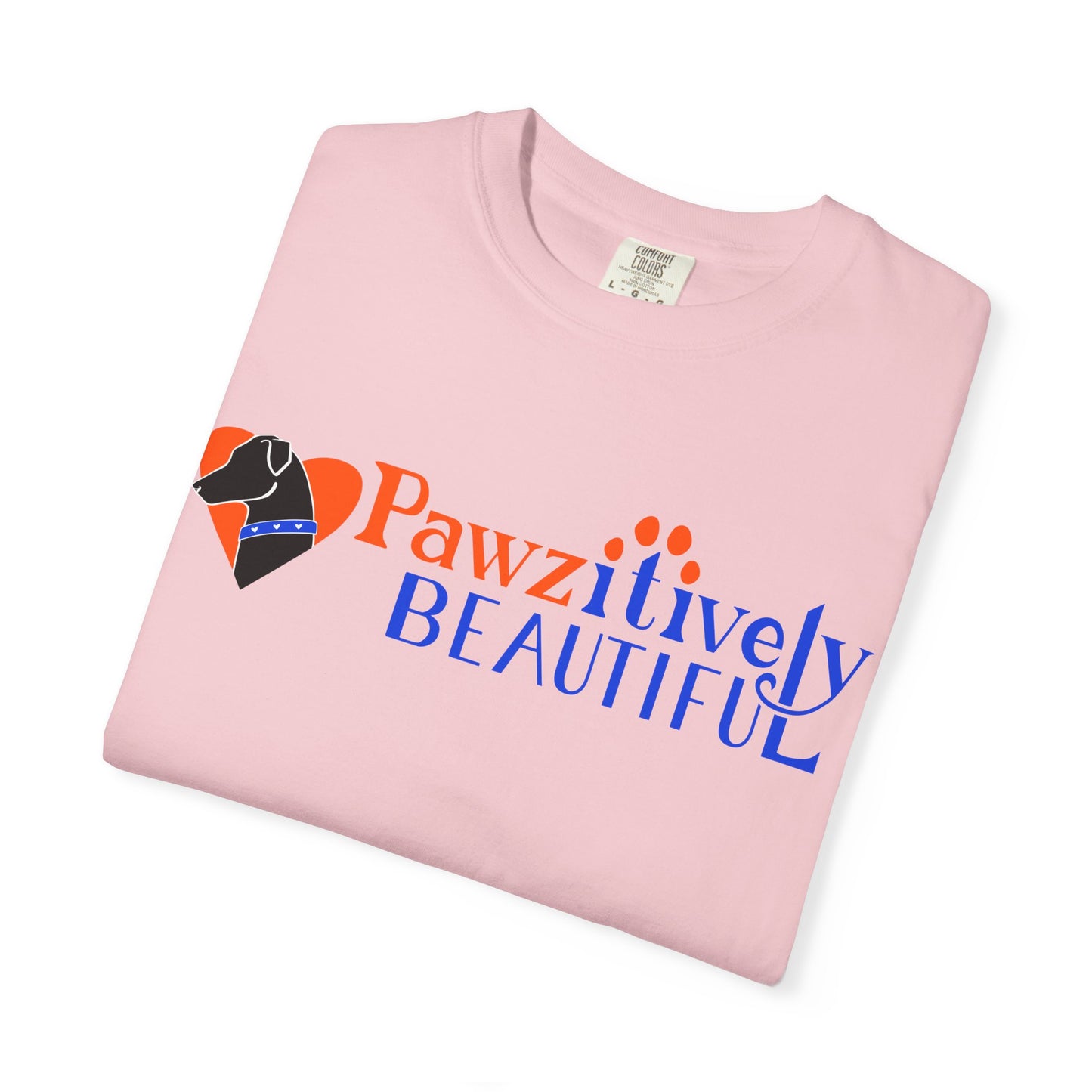Pawzitively Beautiful T-Shirt | Paw Print Typography