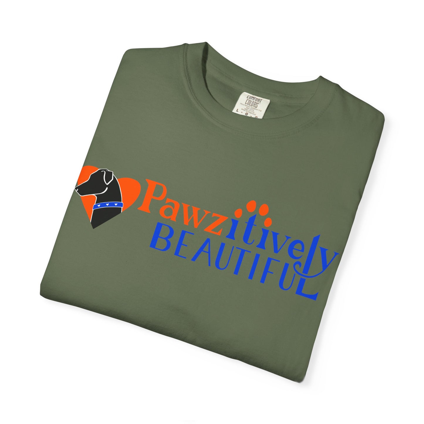 Pawzitively Beautiful T-Shirt | Paw Print Typography