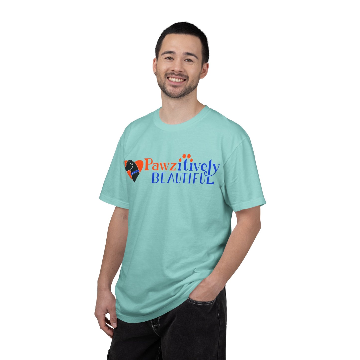 Pawzitively Beautiful T-Shirt | Paw Print Typography