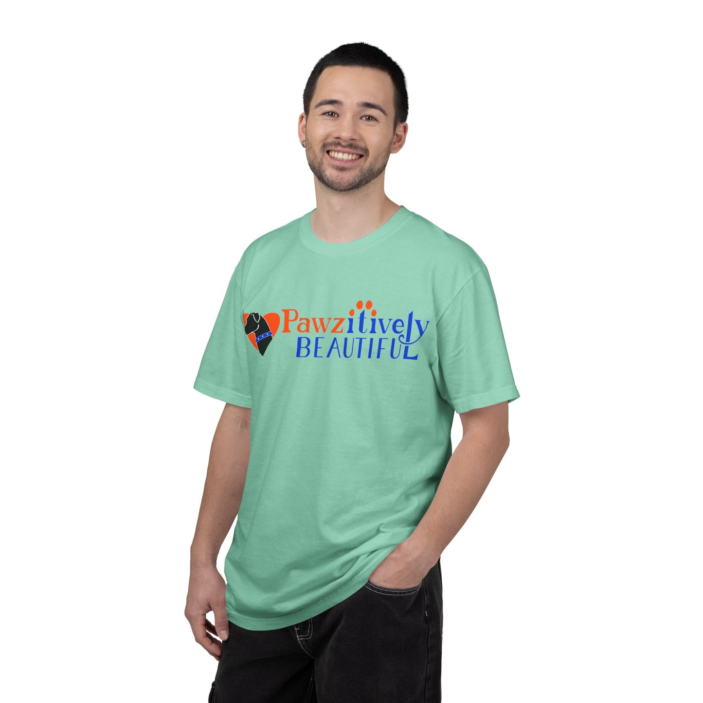 Pawzitively Beautiful T-Shirt | Paw Print Typography