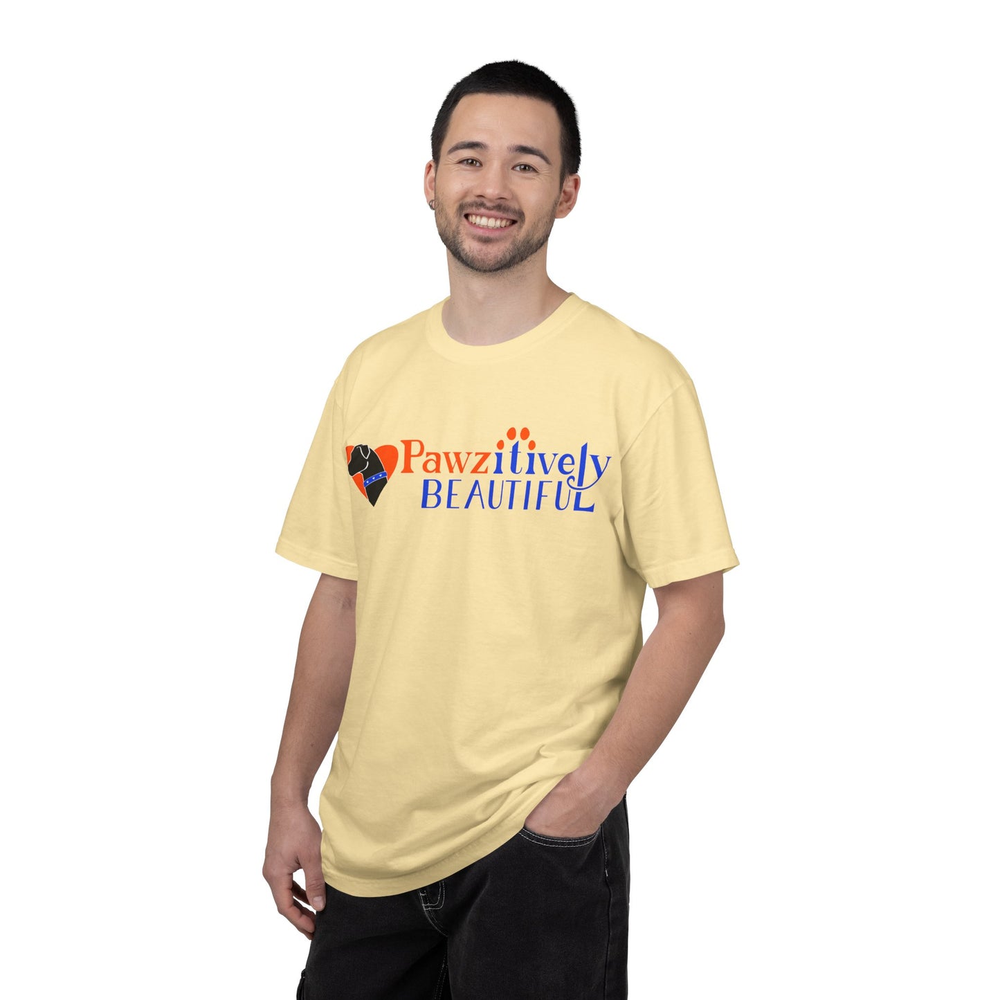 Pawzitively Beautiful T-Shirt | Paw Print Typography