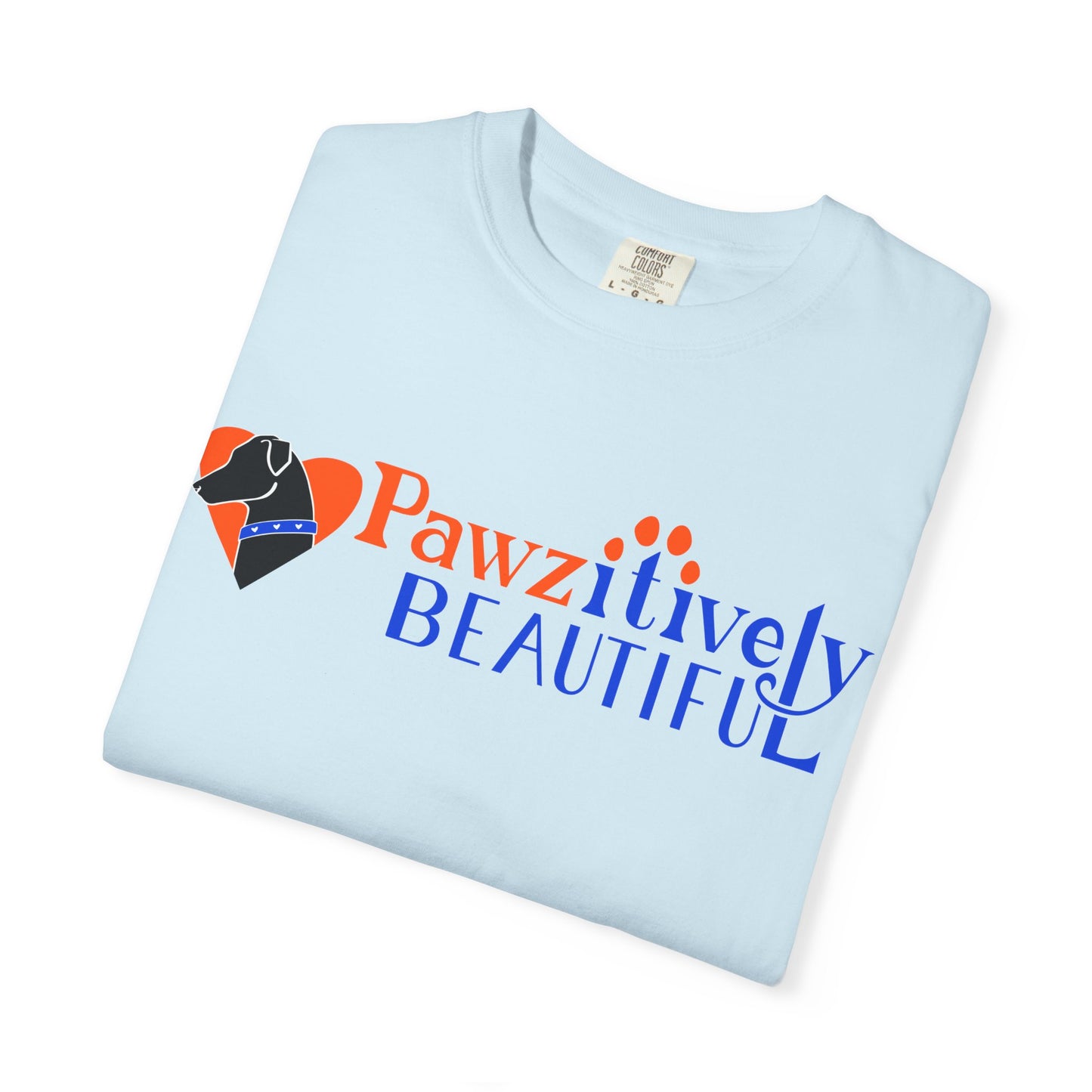 Pawzitively Beautiful T-Shirt | Paw Print Typography
