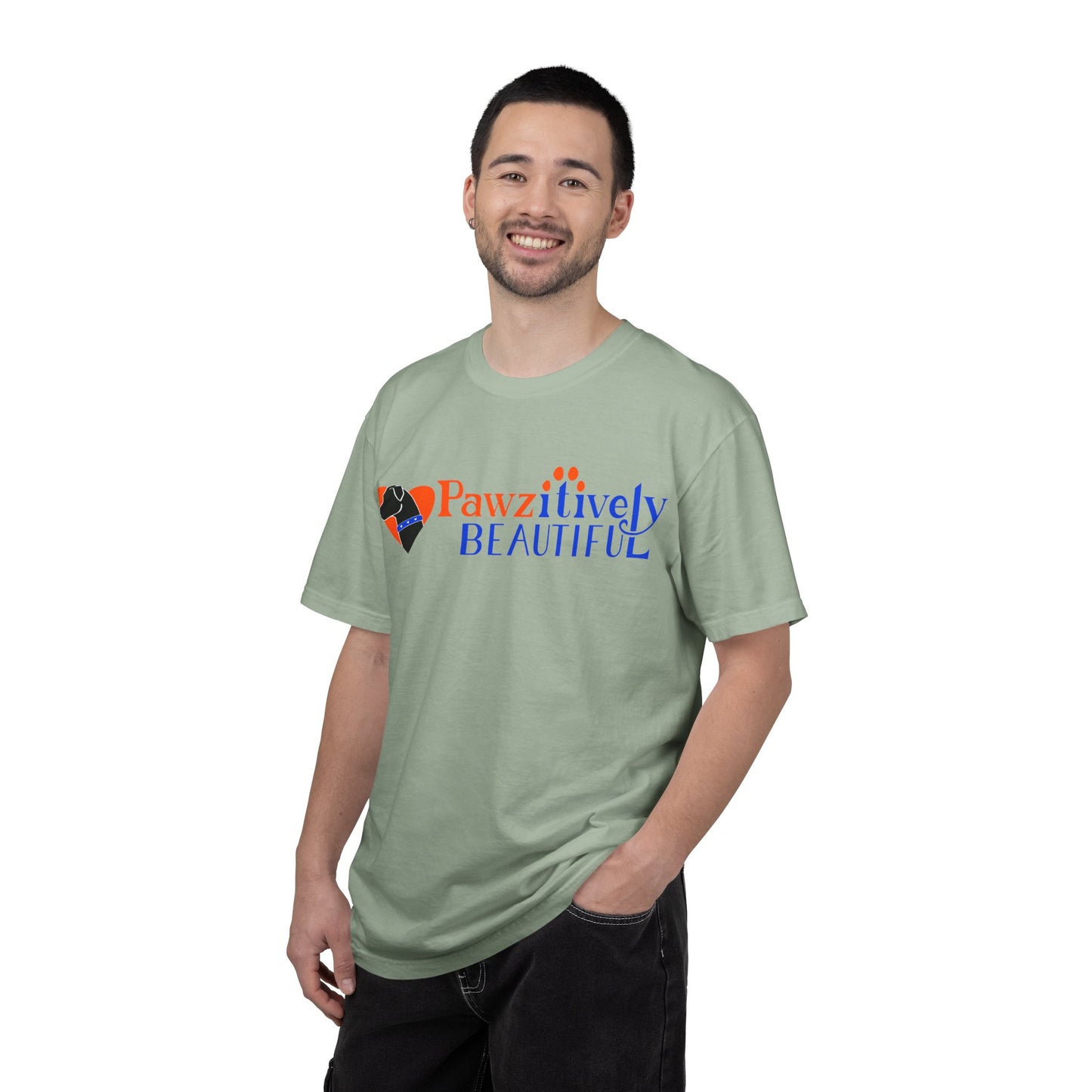 Pawzitively Beautiful T-Shirt | Paw Print Typography