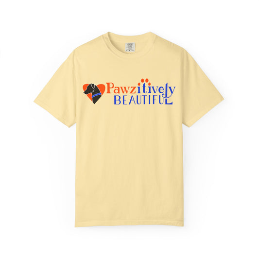 Pawzitively Beautiful T-Shirt | Paw Print Typography
