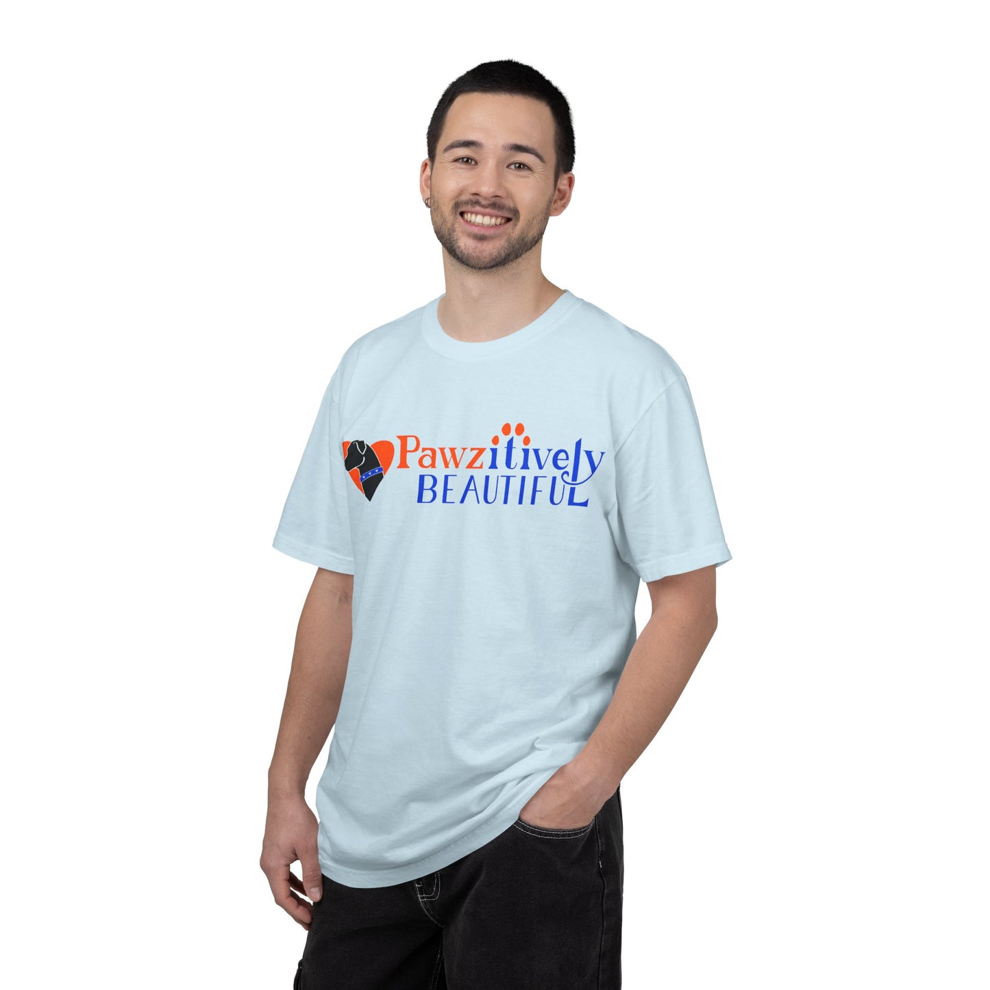 Pawzitively Beautiful T-Shirt | Paw Print Typography