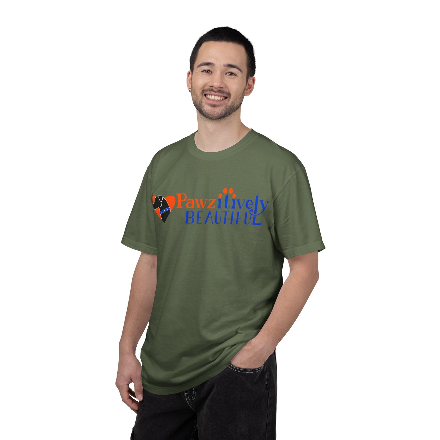 Pawzitively Beautiful T-Shirt | Paw Print Typography
