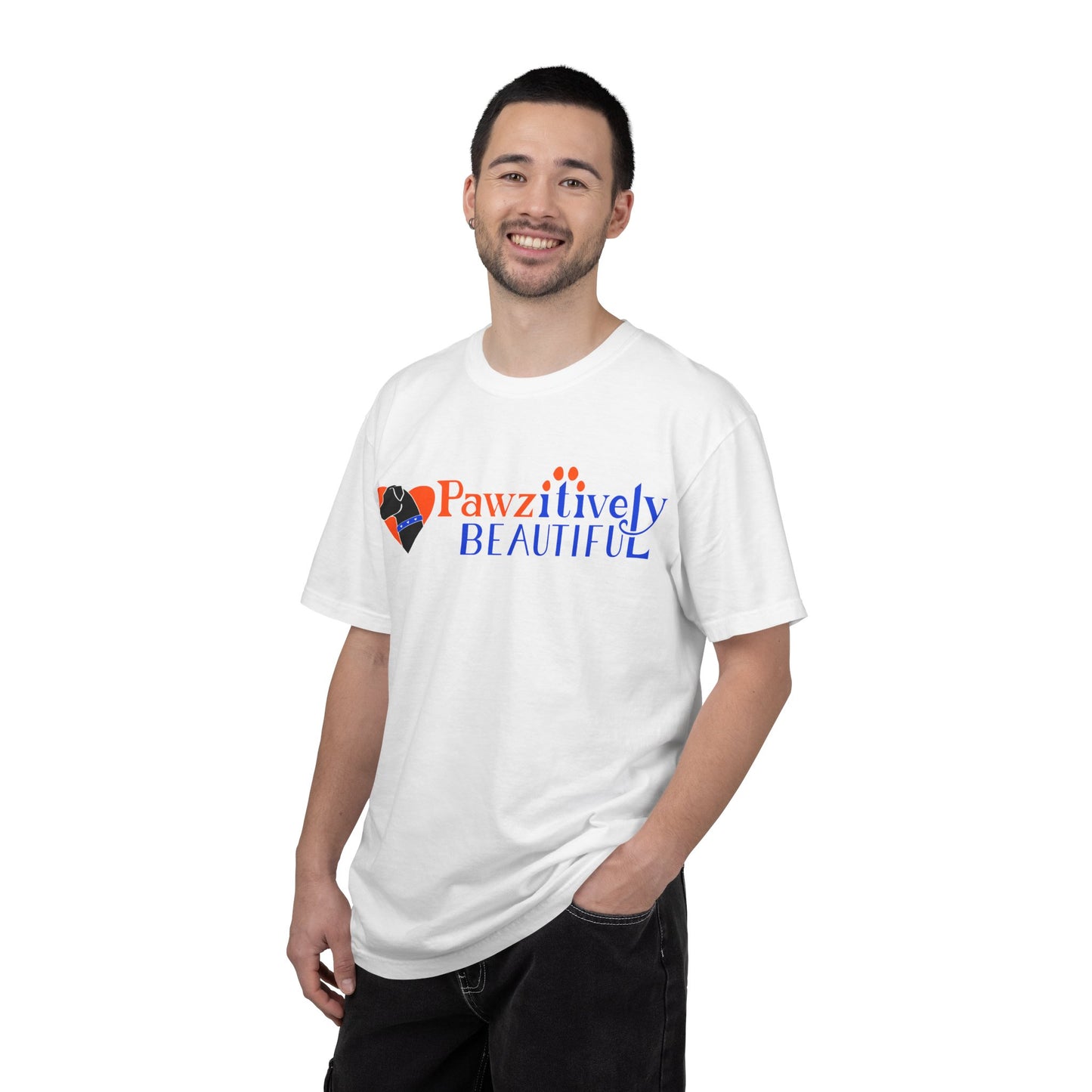 Pawzitively Beautiful T-Shirt | Paw Print Typography
